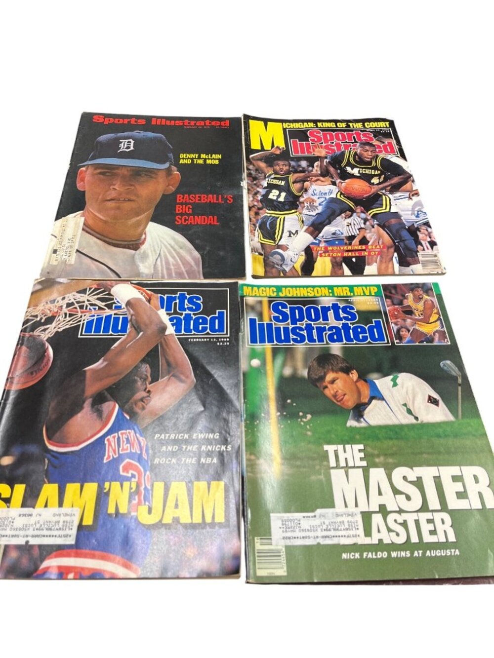 Vintage Sports Illustrated Magazine Lot - 1970s-1980s Denny McLain Magic Johnson